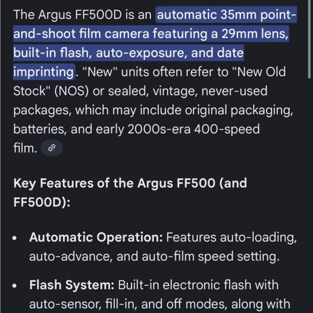 NAME YOUR PRICE 💥 Argus FF500 camera - Picture 3 of 3